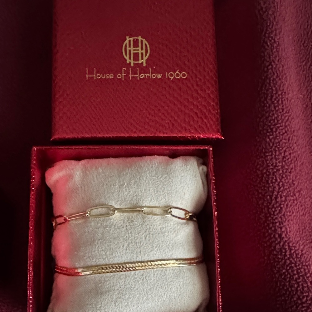 House of Harlow 1960 Gold Chain Bracelets New set of 2